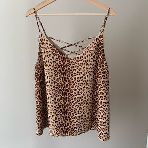 Astr the Label Leopard Print Tank Top Stit…